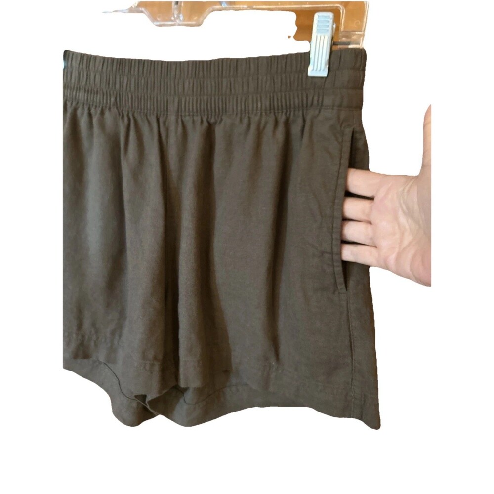Old Navy Linen Blend Shorts Olive Green Comfort Waist Sz XS 3.5" Inseam Summer - Picture 2 of 8